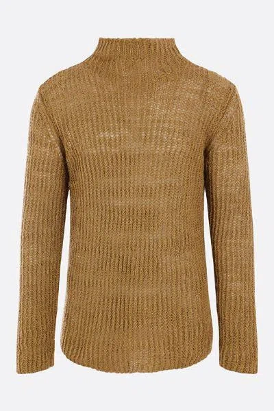 Dries Van Noten Tan Rib Turtleneck In 706 Cognac