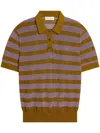 Dries Van Noten Crewneck Striped Short Sleeve Sweater In Multi