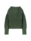 Dries Van Noten Teubina Embellished Oversize Sweater In Green