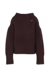 Dries Van Noten Two-tone Wool Blend Teubina Oversize Sweater In Purple
