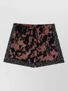 Dries Van Noten Abstract Floral Polyamide Geometric Trim Swim Shorts In Brown