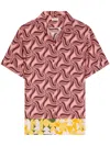 Dries Van Noten Mixed Print Oversize Camp Shirt In Rosa