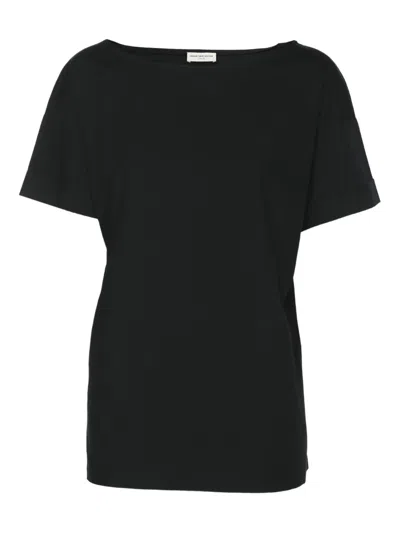 Pre-owned Dries Van Noten Cotton Crew Neck T-shirt In Black
