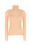 Dries Van Noten Stretch Nylon Turtleneck Top With Long Sleeves In Blush