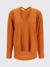 Dries Van Noten 'bis Hena' Long Sleeve V-neck T-shirt In Orange