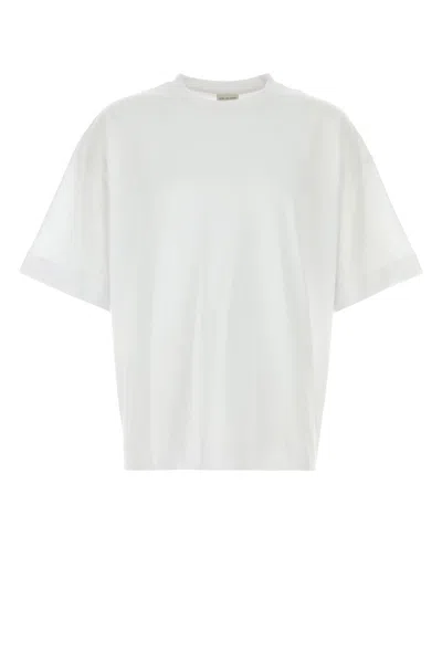 Dries Van Noten Heno Cotton Oversized Crew Neck T Shirt In White