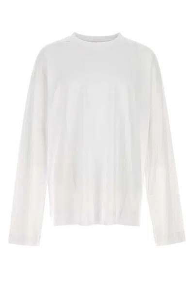 Dries Van Noten White Mock Neck Long Sleeve T-shirt In 1 White