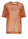 Dries Van Noten T-shirt With Floral Pattern In Orange