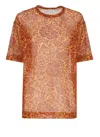 Dries Van Noten T-shirt With Floral Pattern In Orange