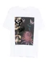 Dries Van Noten Graphic Print Crew Neck Short Sleeve Top In White
