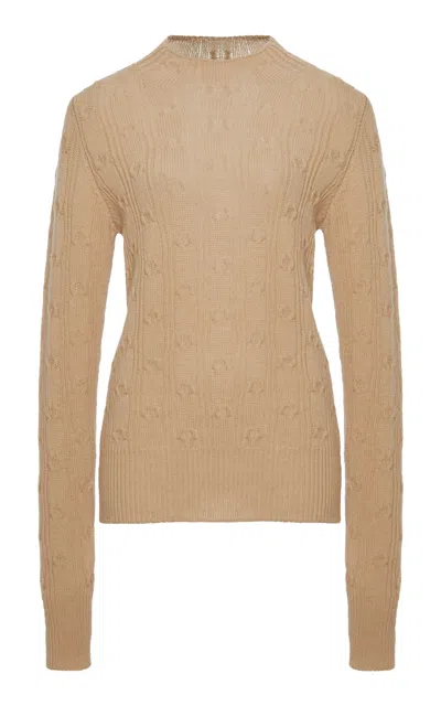 Dries Van Noten Tacro Ribbed Wool Sweater In Nude