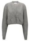 Dries Van Noten Taiga Crop Cashmere V-neck Cardigan In Gray