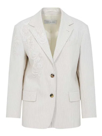 Dries Van Noten Tailored Blazer In Light Beige