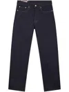 Dries Van Noten Tailored Blue Trousers With Structured Waistband In Black