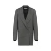 Dries Van Noten Tailored Double-breasted Blazer With Pinstripe Detail In Gray