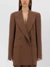 Dries Van Noten Tailored Double Breasted Wool Jacket In Brown