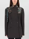 Dries Van Noten Tailored Jacket With Structured Silhouette And Embellished Shoulders In Brown