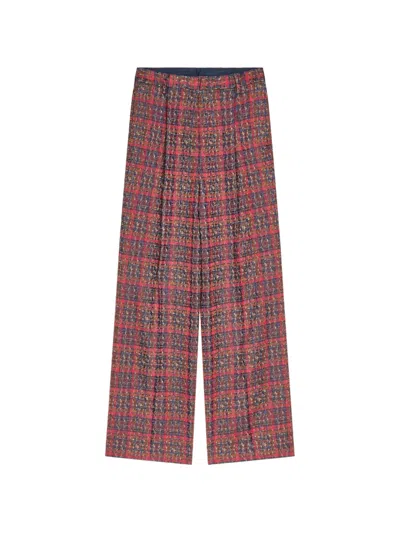 Dries Van Noten Tailored Jacquard Pants In Red