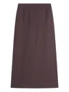 Dries Van Noten Tailored Midi Skirt In Brown