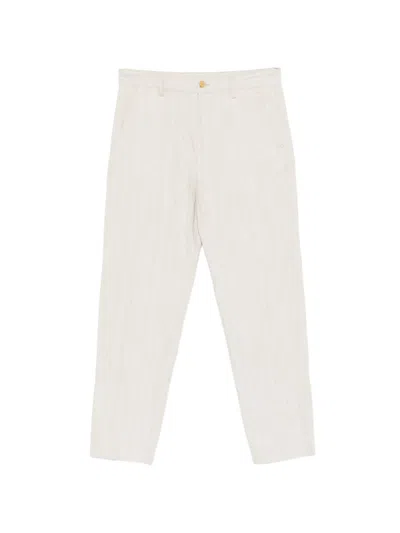 Dries Van Noten Tailored Minimalist Straight Leg Cotton Trousers In Multi