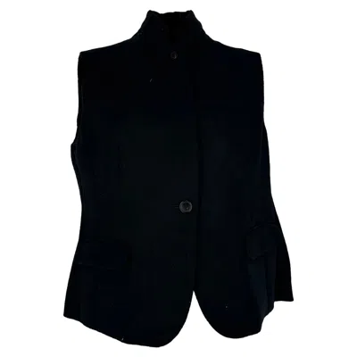 Pre-owned Dries Van Noten Tailored Sleeveless Blouse In Black Wool