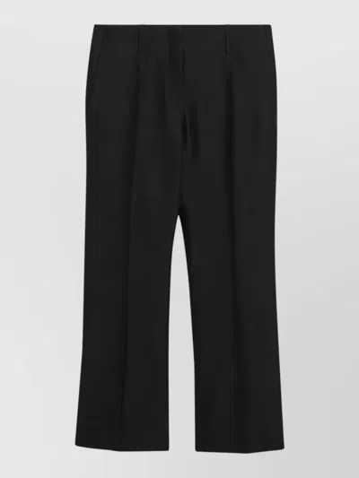 Dries Van Noten Tailored Suit Trousers Straight Leg Belt Loops In Black