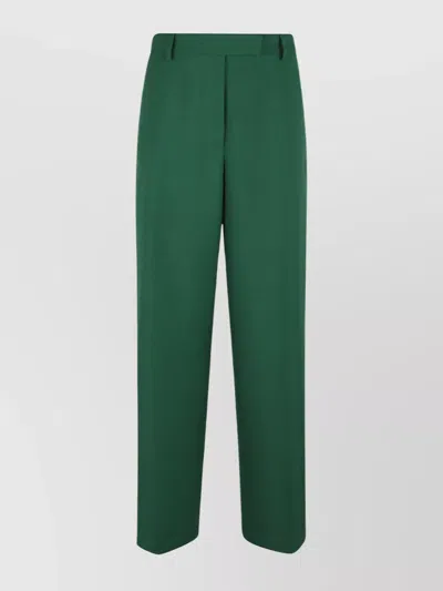 Dries Van Noten Tailored Trousers Featuring Pleated Front In Green