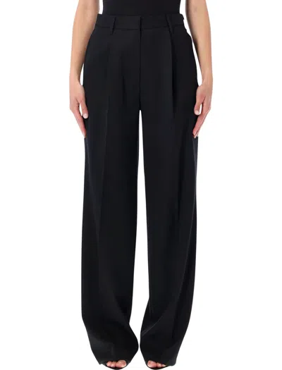 Dries Van Noten Tailored Wool Gabardine Straight-leg Pants In Black