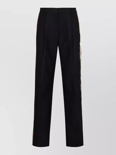 Dries Van Noten Wide-leg Wool Trousers With Irregular Pleats In Black