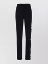 Dries Van Noten Tailored Wool Trousers Featuring Side Embellishments In Black