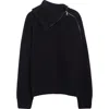 Dries Van Noten Talim Wool Half Zip Turtleneck Sweater In Black