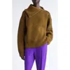 Dries Van Noten Talim Wool Half Zip Turtleneck Sweater In Brown