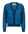 Dries Van Noten Virginny Balloon-sleeved Silk-blend Jacket In Blue