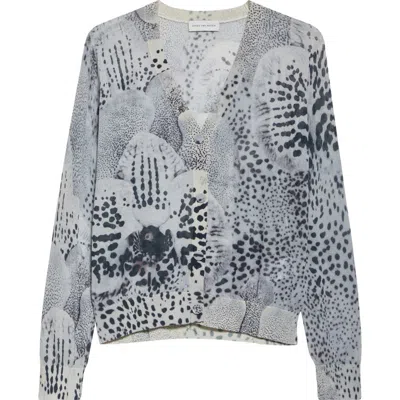 Dries Van Noten Talita Cotton Blend Cardigan In Grey