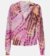Dries Van Noten Talita Printed Cotton-blend Cardigan In Pink