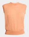 Dries Van Noten Tamara Sheer Knit Sleeveless Sweater In Peach