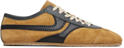 Dries Van Noten Beige Suede Sneakers In Multi
