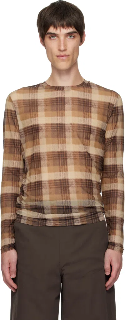 Dries Van Noten Tan & Off-white Printed T-shirt In Multi