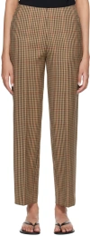 Dries Van Noten Tan Check Trousers In 701 Rust