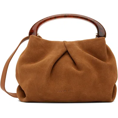 Dries Van Noten Tan Fold Calf Leather Small Bag In Brown