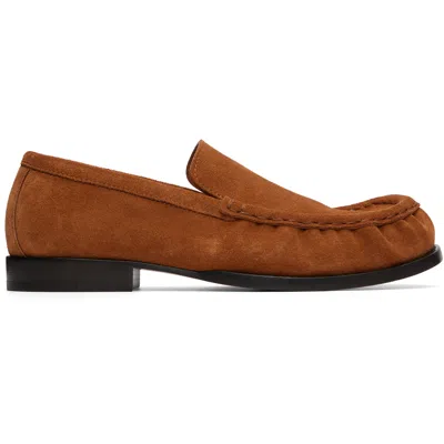 Dries Van Noten Tan Full Reverse Suede Calf Leather Loafers In Brown