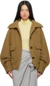 Dries Van Noten Tan Knit Wool Jacket In 102 Camel
