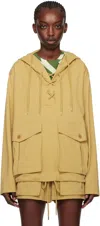 Dries Van Noten Tan Lace-up Hoodie In 103 Beige