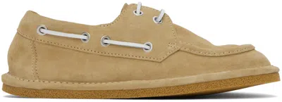 Dries Van Noten Tan Laced Loafers In 005 Ecru