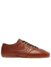 Dries Van Noten Tan Leather Sneakers In Brown