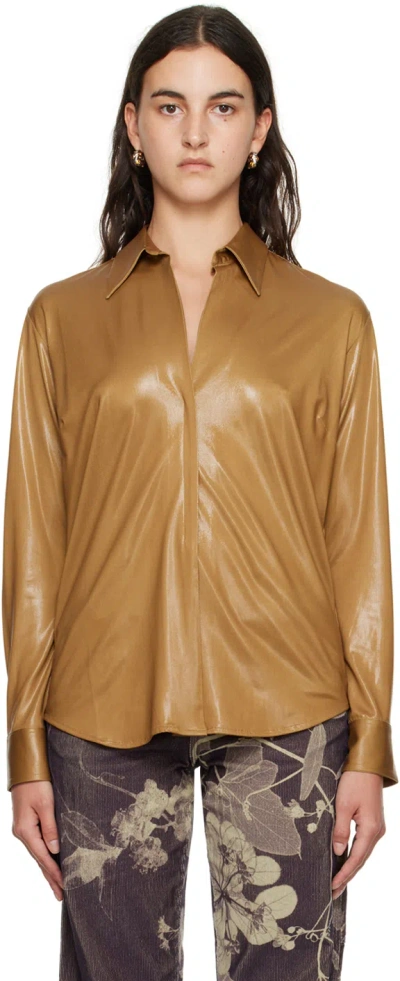 Dries Van Noten Tan Loose-fit Shirt In 606 Khaki