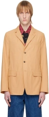 Dries Van Noten Tan Notched Blazer In 101 Sand