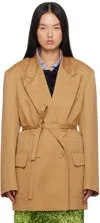 Dries Van Noten Tan Oversized Blazer In 101 Sand