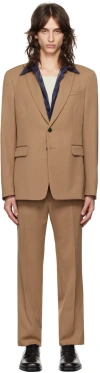 Dries Van Noten Tan Single-breasted Wool Suit In 712 Tan