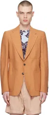 Dries Van Noten Tan Slim-fit Blazer In 700 Light Rust